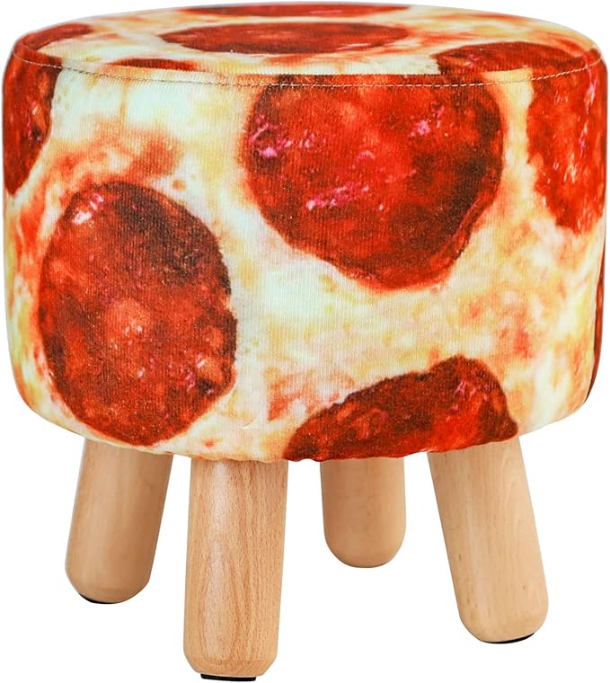 H&B Luxuries Fabric Round Padded Ottoman Foot Rest Stool