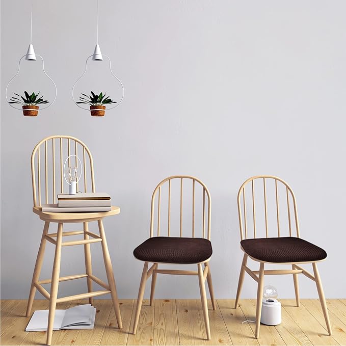 Brown Foam Seat Cushions Kitchen Chairs Pads for Dining Chairs 2 Pack Non Slip Patio Seat Cushions Washable U Shaped Soft Thick Large Metal Wooden Chair Cushions,17" x 15"