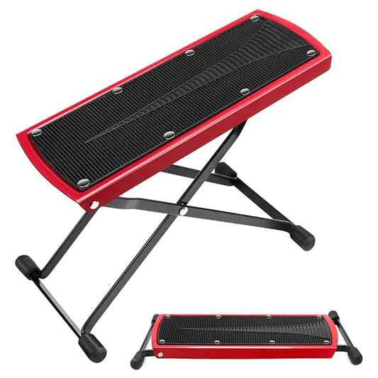 Subay Pedicure Foot Rest, 6-Height Adjustable Non-Slip Foot Stand for Easy Home Pedicures, Red