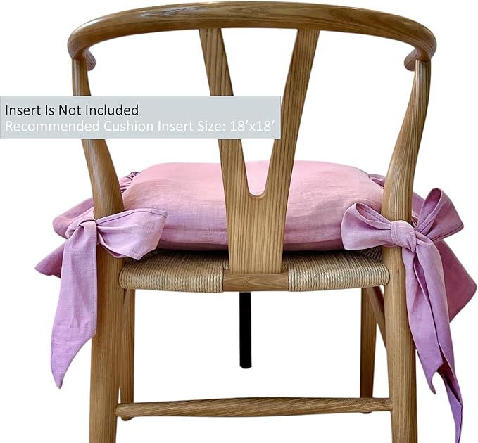 Korean Made Chair Pad 17.5'x 17.5' Slipcover Chair Cushion Cover with Ties and Ruffle Farmhouse Decor No Cushion Insert, Stocking Stuffer Gift for Mom Floral Print