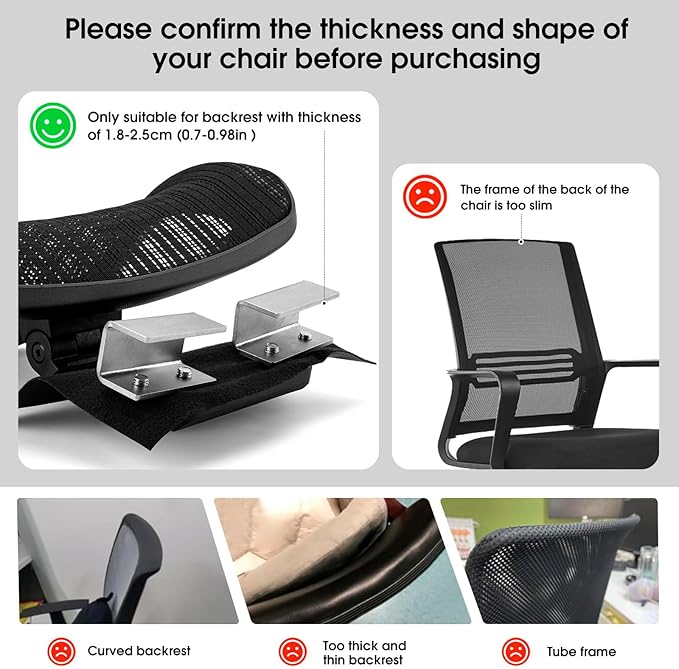 The Office Chair Headrest Attachment, Can Adjust the Height, Inclination, and Distance Between The Front and Back.Mesh Headrest is Suitable for Ergonomic Office Chairs(Black)