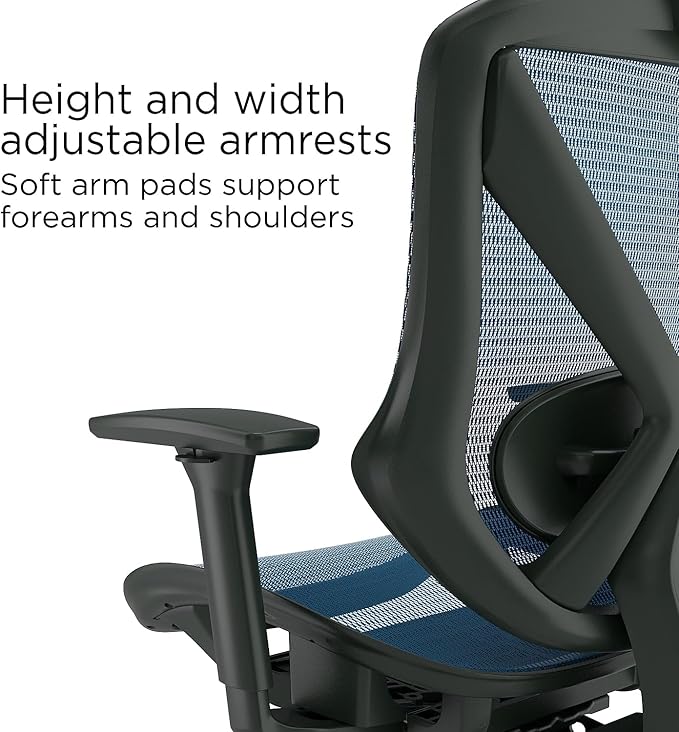 STAPLES Ergonomic Task Chair, Mesh, Ergonomic, Lumbar Support, Blue