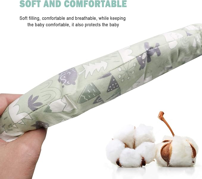 High Chair Pad, High Chair Cushion, seat Cushion, Breathable Pad, with Baby High Chair Seat Belt, 2 Pieces, Soft and Comfortable, Make The Baby More Comfortable (Green Animal Pattern)
