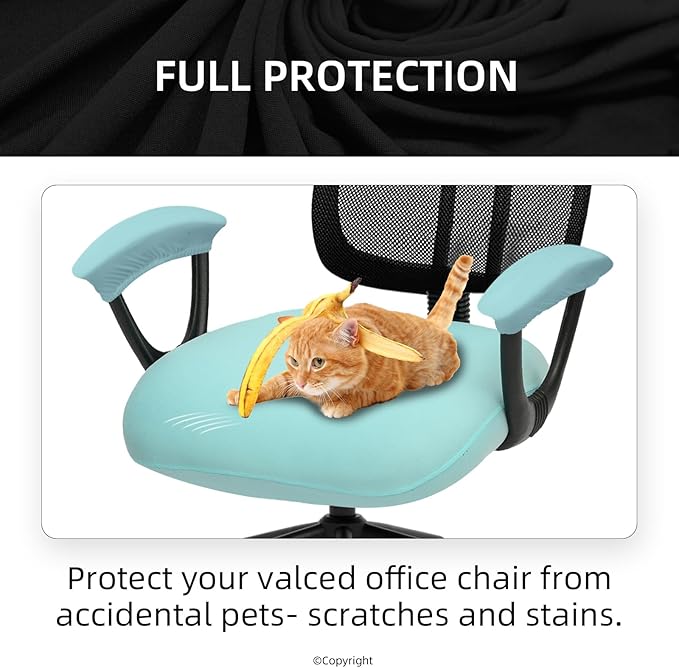 DIVA EN CAMINO DEC Spandex Computer Chair Slipcover with Armrest Covers - Stretchable Desk Office Chair Seat Cushion Covers - Removable Washable Cushion Protectors for Dogs, Cats, Pets