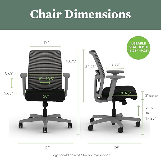 HON Ignition 2.0 Low Back Task Chair, Spectrum Mesh, Standard Synchro-Tilt Control, Office Chair with Lumbar Support, Height and Width Adjustable Arms, Titanium Frame, Cobalt