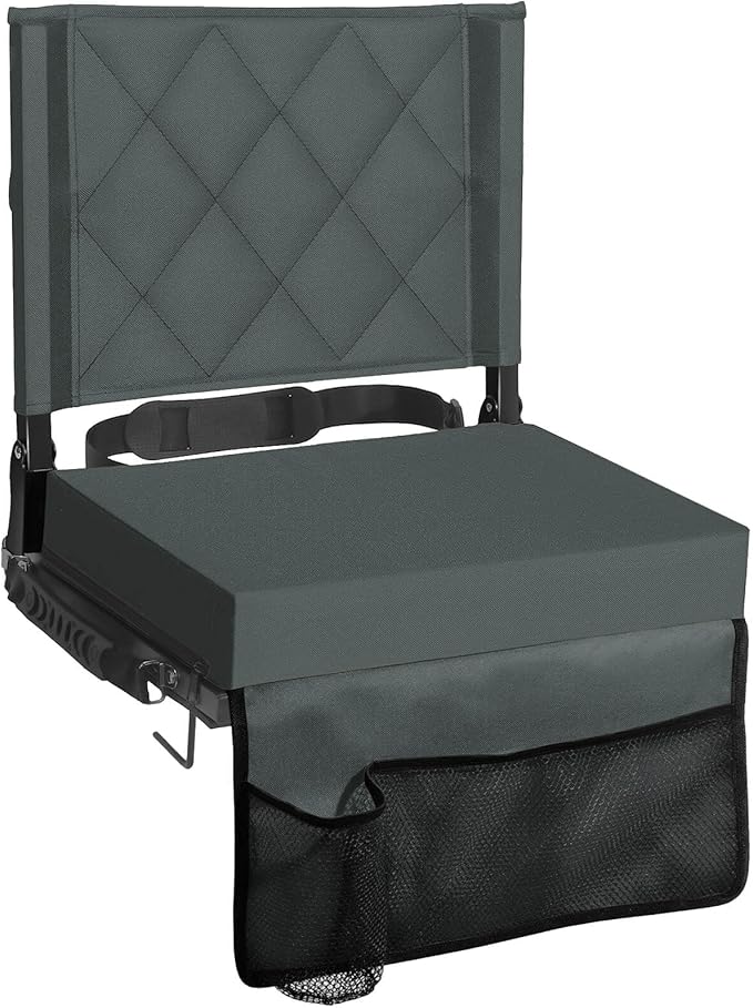 Sheenive Stadium Seats for Bleachers with Back Support, Bleacher Seats with Backs and Cushion Wide, Padded Portable Folding Comfort Stadium Chair with Shoulder Strap, Perfect for Sports Events