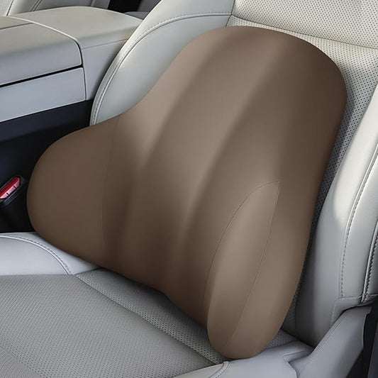 BABUR Lumbar Support Pillow for Car, Ergonomic Memory Foam Support Pillow for Lower Back Pain Relief, Washable Cover, Lumbar Cushion for Driving Seat, Fits Most Cars | Brown