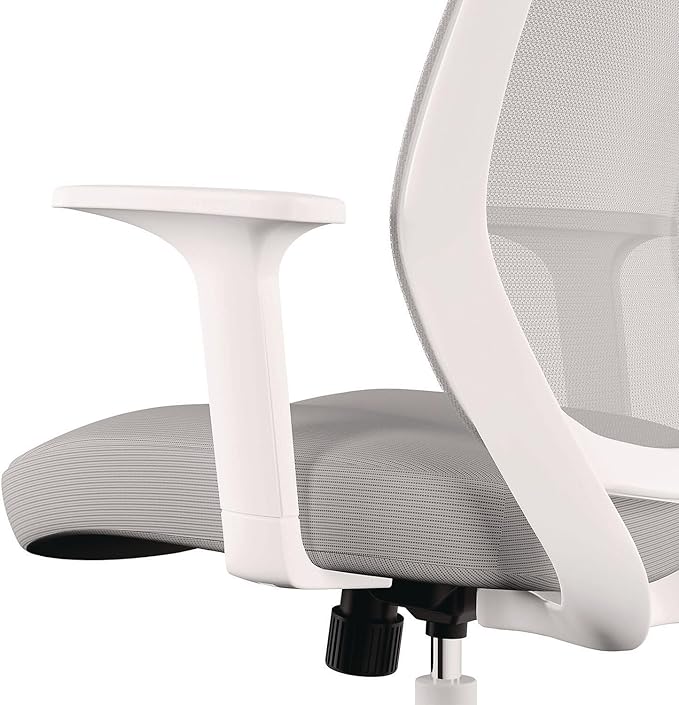 Alera Wessex Ergonomic Mesh Back Office Task Chair, Swivel Computer Desk Chair, Adjustable Seat Height, Supports Up to 275 lbs, White