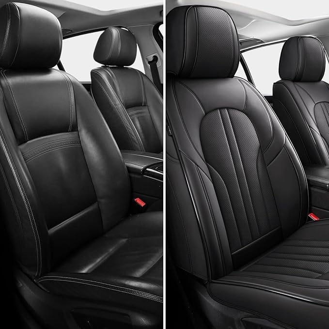 MINGBRON Front Car Seat Covers,Car Seat Protector Waterproof,Seat Covers Front Set, Car Seat Protectors,Automotive Seat Covers Fit for Most Cars Black