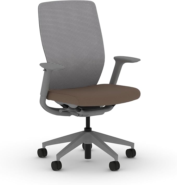 HON Flexion Mesh Office Chair, Height Adjustable Arms, Conference Room Chairs with Lumbar Support, Titanium Mesh, Titanium Frame, Bark