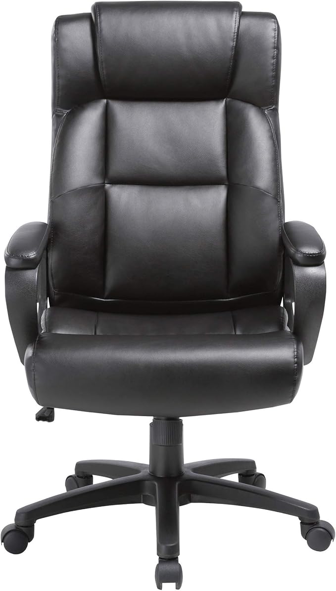 Lorell Soho High-Back Black Leather Executive Chair