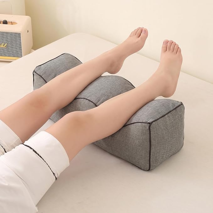 Ergonomic Leg Pillow with Wave Design – Adjustable Lumbar & Foot Support Cushion for Pregnancy, Back Pain Relief, and Sofa/Bed Use – Removable Cover, Breathable Bamboo Linen Fabric