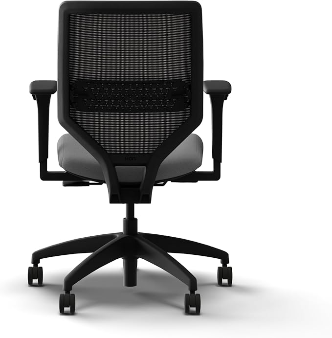 HON Solve Office Chair, Ergonomic Office Chair Mesh Back Support, Adjustable Lumbar Support, Height Adjustable Arms, Black Frame, Frost