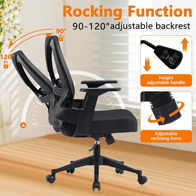 CLATINA 500lbs Big and Tall Office Chair Heavy Duty Mesh Ergonomic Computer Chairs with Adjustable Lumbar Support and Wide Comfy Seat for Home Office Conference Heavy People, Black, 8 Pack