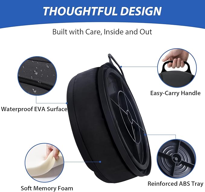 5 Gallon Bucket Seat with 3" Thick Seat Foam Cushion, 360°Swivel Bucket Lid Seat, Waterproof & Silent Bucket Seats for Dove Duck Hunting, Ice Fishing, Baseball, Camping