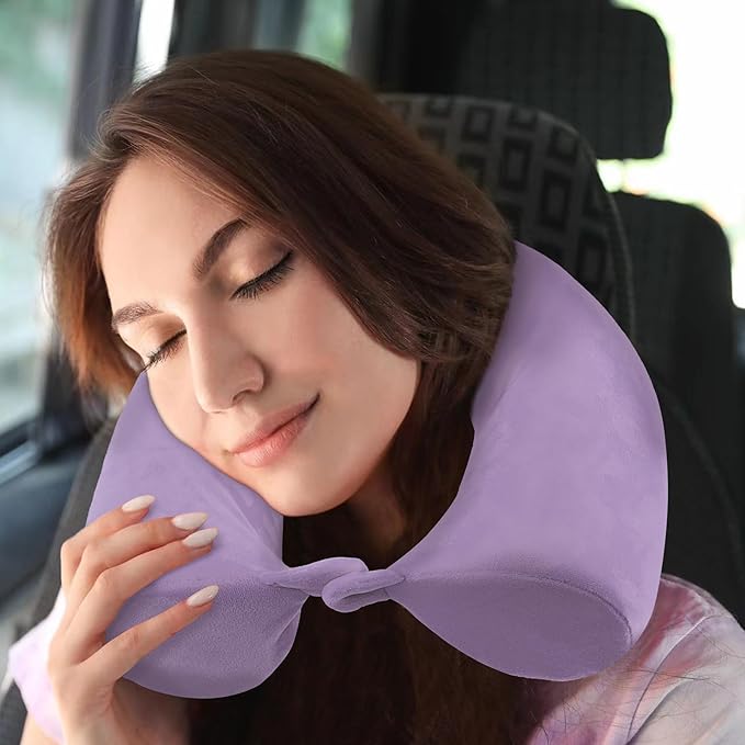 Twist Memory Foam Travel Pillow for Neck, Chin, Lumbar and Leg Support-for Travling on Airplane, Train, Bus or at Home-Adjustable, Bendable Roll Pillow with Washable Soft Cover
