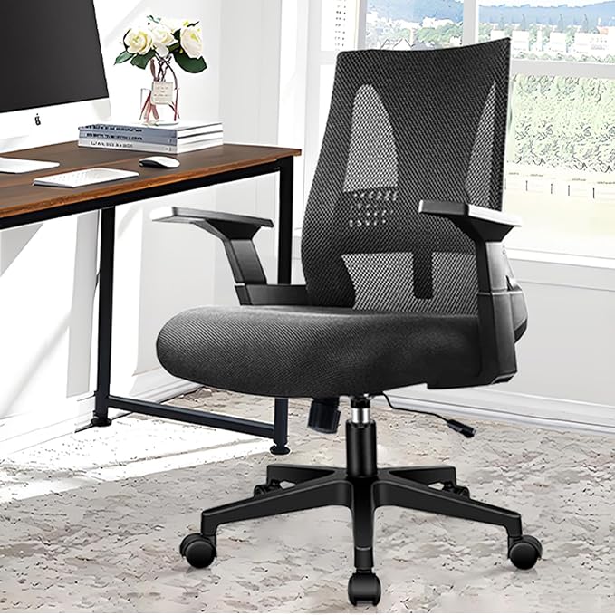 CLATINA 500lbs Big and Tall Office Chair Heavy Duty Mesh Ergonomic Computer Chairs with Adjustable Lumbar Support and Wide Comfy Seat for Home Office Conference Heavy People, Black, 12 Pack