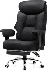 GTPLAYER Big and Tall Office Chair, High Back Computer Gaming Chair with Ergonomic Lumbar Support &Pocket Spring Cushion for Lower Back Pain Relief, Fabric Executive Chair with Foot Rest, Black