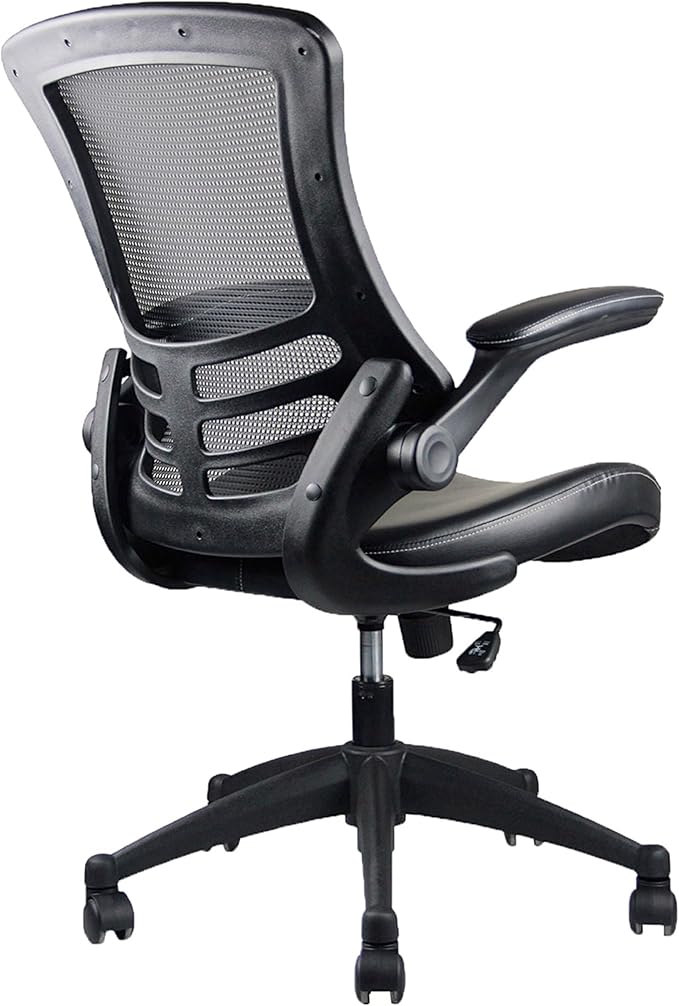 Stylish Mid-Back Mesh Office Chair With Adjustable Arms. Color: Black