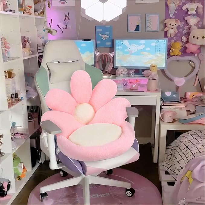 Ditucu Flower Shape Chair Pillow Cute Seat Cushion 21 inch Comfy Lazy Sofa Floor Pillows Dorm Seating for Bedroom Decor Pink