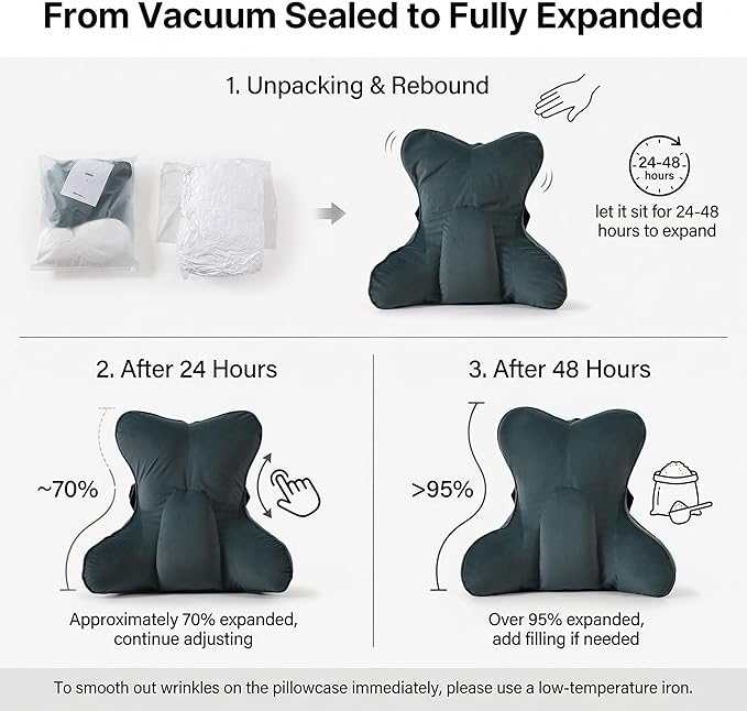 Lumbar Support Pillow for Car Seat and Office Chair, Back Support Cushion for Driving, Lumbar Pillow for Sitting, Ergonomic Back Cushion for Lower Back Support, Charcoal Gray