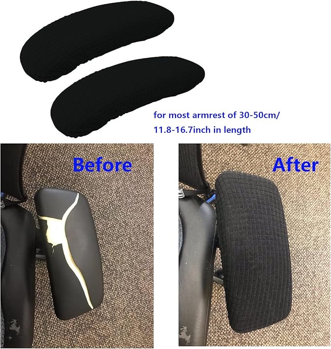 Office Chair Arm Covers,Chair Armrest Cover Universal Fit for Office Chair,Desk Chair, Gaming Chairs(Grey,2Pcs/Set (10-13) x (2-4) x 1.9 inches)