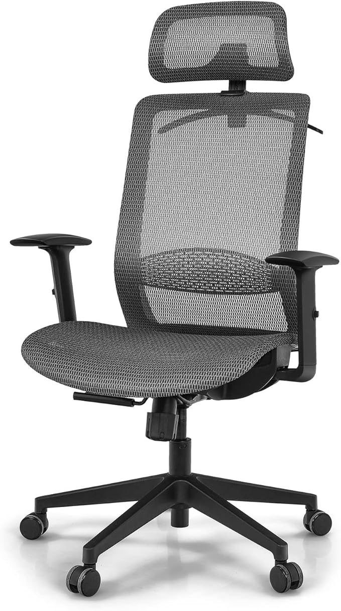 Breathable Mesh Office Chair - High Back Ergonomic Desk Chair with Flip-Up Armrests, Rolling Swivel, Adjustable, Ideal for Hot Weather and Mesh Ventilation