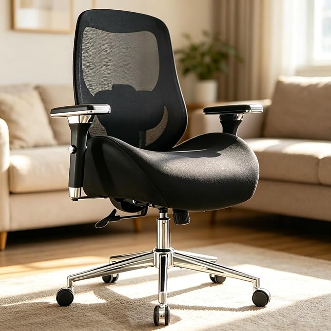 Breathable Mesh Office Chair, Ergonomic Desk with Lumbar Support, Adjustable Armrests, 360掳 Swivel Rolling Computer for Home, Cool Comfort All Day