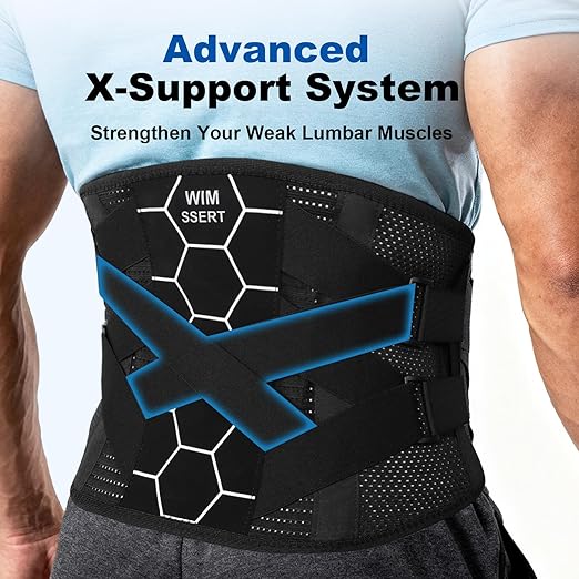Back Brace - Heavy Duty Support with Spine-Shaped Metal Curved Panel & Lumbar Pad, Breathable Lumbar Support Belt for Lower Back Pain Relief, Herniated Disc, Sciatica, Arthritis, Men & Women (2XL/3XL)
