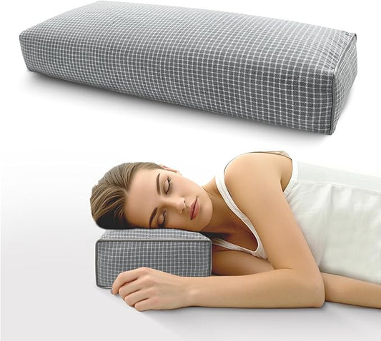 Adjustable Buckwheat Hull Pillow for Neck Pain Relief (21x8x4) Natural Cooling Cervical Support Camping Pillow for Side & Back Sleepers with Night Sweats (xiaoge Grey)