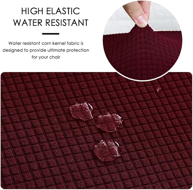FORCHEER Office Desk Chair Seat Cover 18inch 1 Piece Water Resistant Stretch Computer Chair Seat Cushion Slipcover Washable-Burgandy