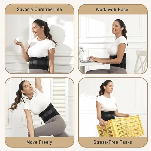 Copper Back Brace - Relief from Lower Back Pain, Unique SVA System for Proper Posture, Enhanced Ergonomic Pad with 10X Compression Support, Breathable and Comfortable Fit for Men and Women