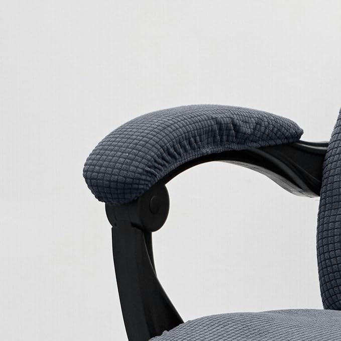 Melaluxe Stretch Office Chair Armrest Covers, Arm Rest Slipcovers (Dark Gray)