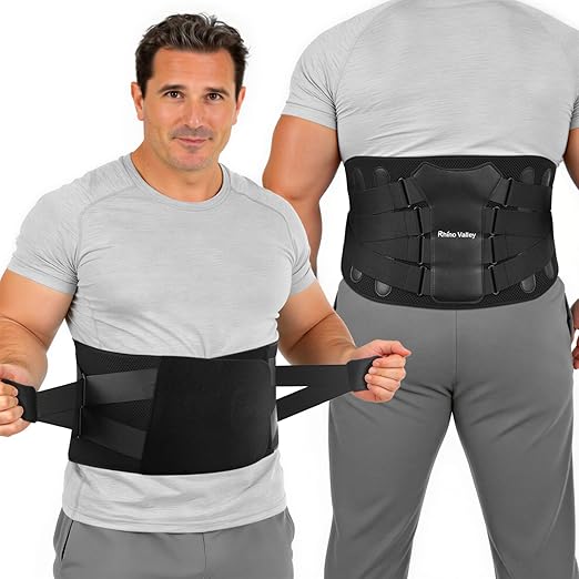 Back Brace for Men, Support Brace for Lower Back Pain Relief, Adjustable Lumbar Support Belt with Lumbar Pad, Ergonomic Breathable Immediate Relief Brace for Herniated Disc Sciatica Scoliosis, XL