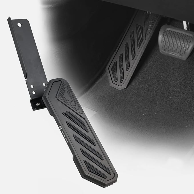 Dead Pedal Driver Foot Rest Pad - Left Side Kick Panel Adjustable Anti-Slip Thickened No Drilling Fit for 2007-2026 Jeep Wrangler JK JL JLU 4xe & Gladiator JT(Black,1 Pack)