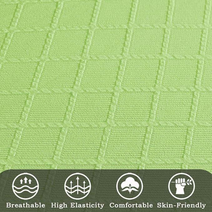 Ergonomic Office Chair Covers Set with Headrest Cover Stretch Desk Computer Chair and Headrest Slipcovers Washable Protector Slipcovers for Swivel Computer Chair 4 Pieces Lemon Green