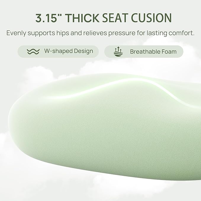 CabLady S1 Petite Ergonomic Home Desk Chair with Footrest and Headrest, High Back Fixed Lumbar Support with Detachable Pillow, Reclining Cute Office Chair for Women & Girls, 300 LBS Capacity