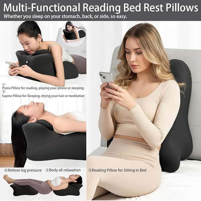 Memory Foam Wedge Pillow Couples Pillow - Intimacy Butt Pillow Cushion for Lumbar Support, 27° Lift Waterproof Posture Support Pillow Modern Style for Home Bedroom
