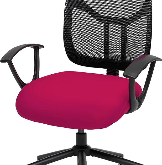 DIVA EN CAMINO DEC Universal Spandex Computer Chair Slipcover - Stretchable Desk Office Chair Seat Cushion Covers - Removable Washable Cushion Protectors for Dogs, Cats, Pets (Hot Pink)