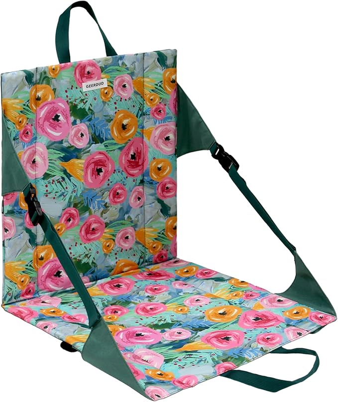 Folding Stadium Seat Cushion with Backrest, Portable Bleacher Pad for Camping,Lightweight Chair with Backrest for Outdoor Sports Concerts