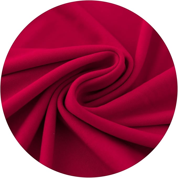 Stretchable Separate Office Chair Seat Covers - Universal Stretch Computer Chair Slipcover - 180GSM Washable Rotating Backrest Coverings & Cushion Protectors for Dogs, Cats, Pets, Red