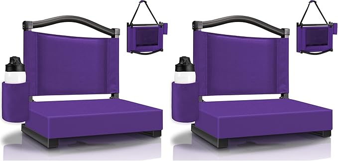 HABUTWAY Stadium Seats with Back Support and Thick Cushion Bleacher Seats with Backs and Cushion Wide, Stadium Chairs Include Shoulder Strap and Pocket, Perfect for Sports Events