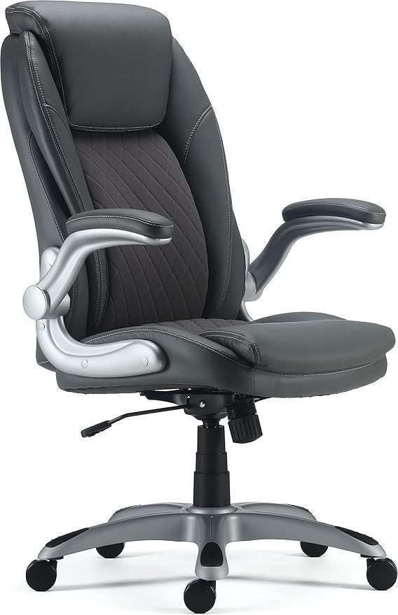 Staples Sorina Bonded Leather Chair, Grey