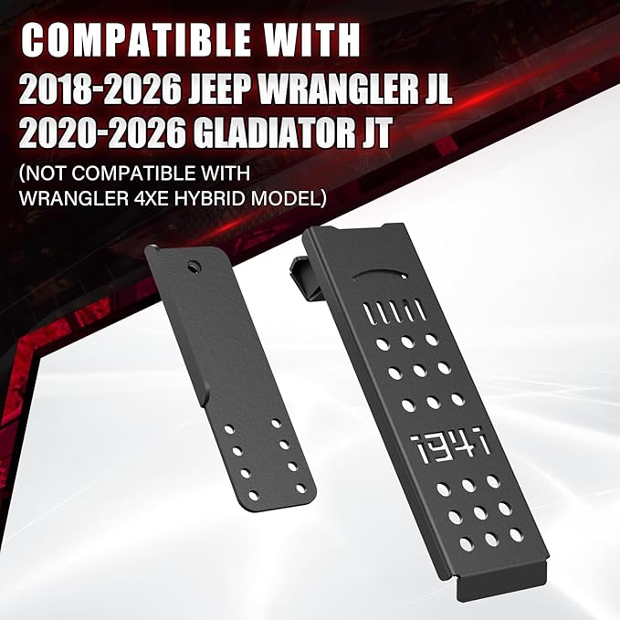 Dead Pedal Left Side Driver Side Adjustable Foot Rest Kick Panel Compatible with 2018 2019 2020 2021 2022 2023 2024 2025 2026 Jeep Wrangler JL JLU & Gladiator JT (NOT Fits 4XE Model) Black