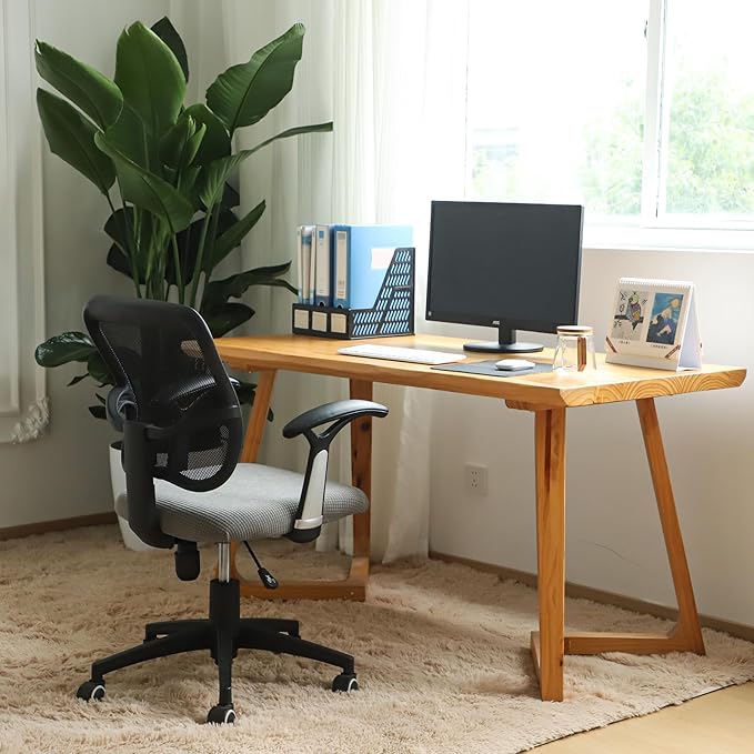 FORCHEER Office Chair Seat Cover Grey Water-Resistant 18inch Stretch Jacquard Computer Chair Seat Cushion Slipcover 1 Piece Washable