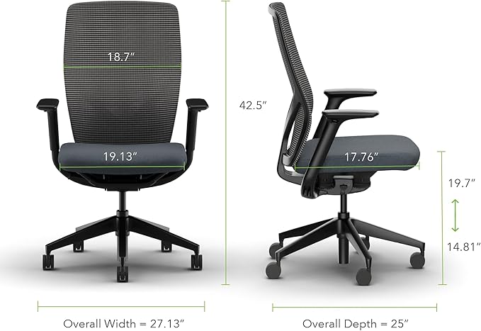 HON Flexion Ergonomic Mesh Office Chair with Lumbar Support, Height‑Adjustable Arms, Weight‑Activated Flex Seating, Swivel Desk or Conference Chair, Black Frame, Black