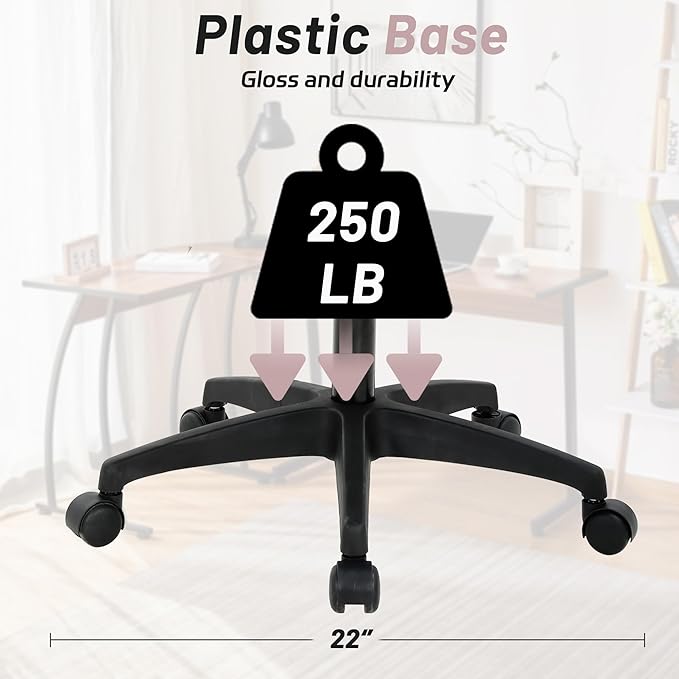 Office Chair,Work Chairs for Home Office,Ergonomic Desk Chair with Lumbar Support,Mesh Office Chair with Arm and Wide Comfortable Seat,Adjustable Rolling Office Chair,Red