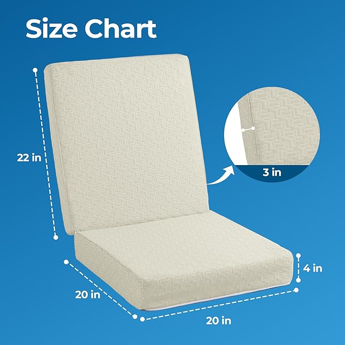 Ganondorf Extra Large Egg Crate Recliner Seat Cushion for Elderly Tufted Furry Booster Foam Cushion, Pressure Relief for Long Sitting Orthopedic Chair Cushion for Recliners Office Chairs, White
