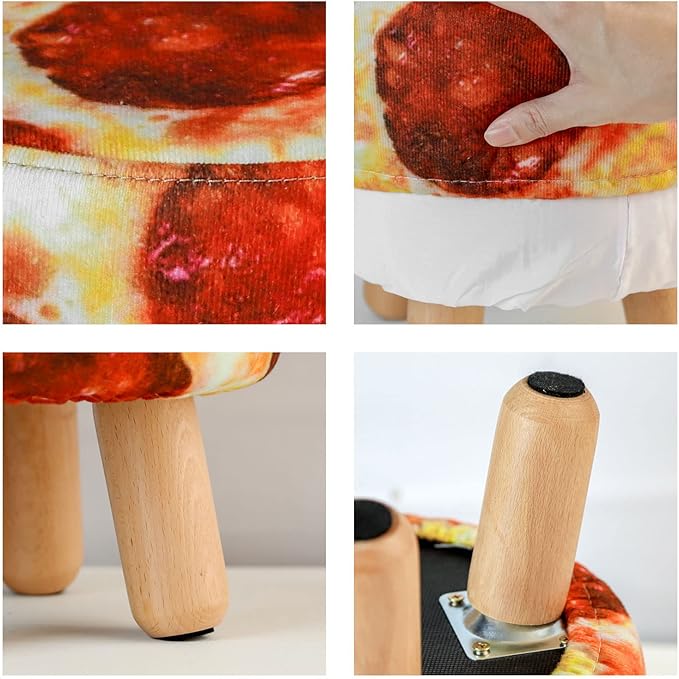 H&B Luxuries Fabric Round Padded Ottoman Foot Rest Stool
