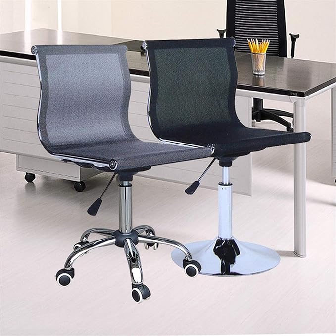 Mlaea Breathable Mesh Chair, Executive Computer Desk Chair with Adjustable Height and Rolling Wheels, Ergonomic Desk Chair, 40 * 40 * 45-55CM(Color:Gray)